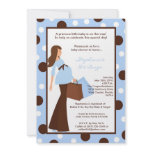 5x7 Blue Boy Modern Mod Mom Baby Shower Invitation
