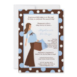 5x7 Blue Boy Modern Mod Mom Baby Shower Invitation