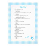 5x7 Blue Gingham Trivia Shower Game Custom Announcement