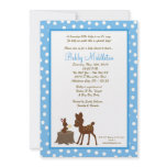 5x7 Blue Jungle Safari Zoo Baby Shower Invitation