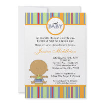 5x7 Blue Latino Baby Boy Baby Shower Invitation