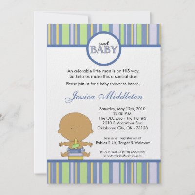 5x7 Blue Latino Baby Boy Baby Shower Invitation by thepapergenius