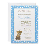 5x7 Blue  Squirell Zoo Baby Shower Invitation