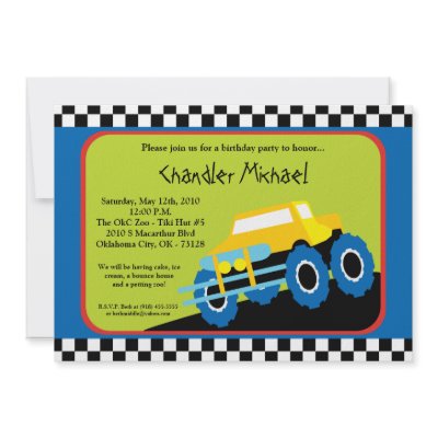 5x7 Boy 4x4 ATV Truck Birthday Party Invitation by thepapergenius