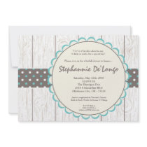 5x7 Boy Blue Polkadot Bridal Shower Invitation
