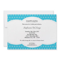 5x7 Boy Blue Polkadot Poke Birthday Invitation