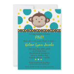 5x7 Boy Modern Mod Monkey Birthday Par Invitation