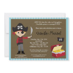 5x7 Boy Pirate Treasure Birthday Party Invitation