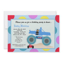 5x7 Boy Punk 4x4 Truck Birthday Party Invitation