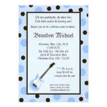5x7 Boy Rocker Guitar Birthday Party Invitation