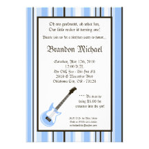 5x7 Boy Rocker Guitar Birthday Party Invitation