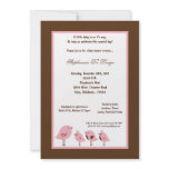 5x7 Brown Bird Baby Shower Invite