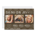 5x7 Brown Circle Polka Photo Senior Announcement