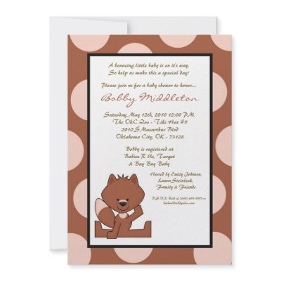 5x7 Brown Woodland Fox Baby Shower Invitation by thepapergenius