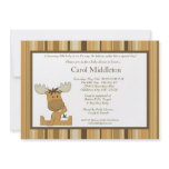 5x7 Brown Woodland Moose Baby Shower Invitation