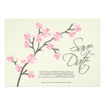 5X7 Cherry Blossom Designer Save the Date 2 pink Personalized Invite