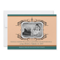 5X7 Chic Deco Designer Save the Date :: peach invitations by TheWeddingShoppe 5X7 Chic Deco Designer Save the Date :: peach invitations