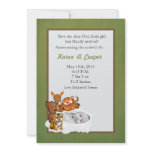 5x7 Circle PHOTO Gril and Friends Baby Show Announcement