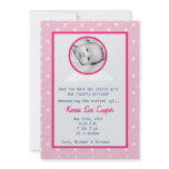 5x7 Circle PHOTO on a Cloud Birth Announcement