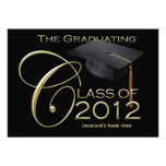 5x7 Class of 2012 Black Graduation Announcement
