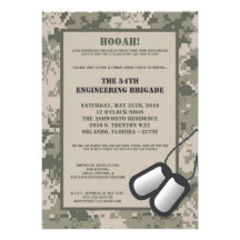 5x7 Coming Home Invitation ARMY Camo ACU Print