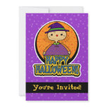 5x7 Cute Witch Girl Halloween Party Invitations