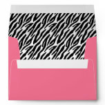 5x7 Dark Pink Outside Zebra Print Inside Envelope