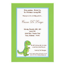 5x7 Dinosaur Birthday Party Invite