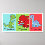 5x7 Dinosaur Dino World Bathroom Wall Art posters