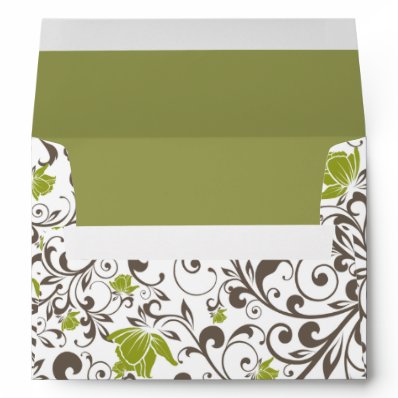 5x7  Envelope Option 1 Green Floral with Branch