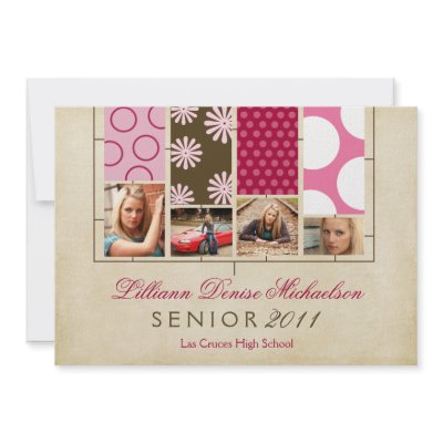 5x7 Fabric Swatches Photo Senior Announcement by AnnLeeDesigns
