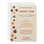 5x7 Fall Leaves Harvest Thanksgiving Invitation