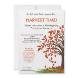 5x7 Fall Leaves Tree Harve Thanksgiving Invitation