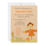 5x7 Fall Scarecrow Harvest Thanksgiving Invitation