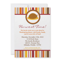 5x7 Fall Turkey Food Plate Thanksgiving Invitation