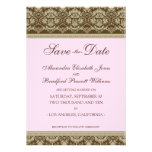 5x7 Flat Save the Date Vintage Baroque: baby pink Custom Announcements