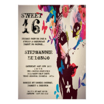 5x7 Floral Masquerade Sweet 16 Birthday Invitation