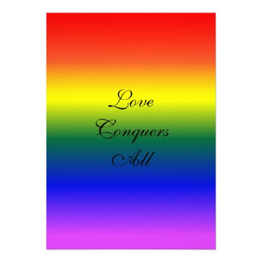 5x7 Gay Wedding Rainbow LGBT Pride Basic Paper Invite