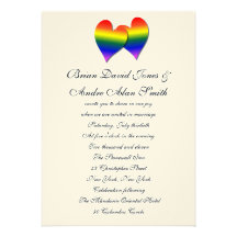 5x7 Gay Wedding Rainbow LGBT PrideTextured Paper Personalized Announcements