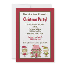 5x7 Gingerbread House Christmas Party Invitation