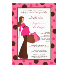 5x7 Girl Modern Mod Mom Baby Shower Invitation