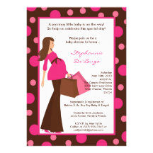 5x7 Girl Modern Mod Mom Baby Shower Invitation
