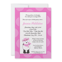 5x7 Girl Panda Cowgirl Birthday Party Invitation