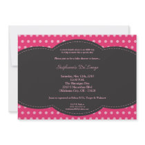 5x7 Girl Pink Polkadot Poke Baby Shower Invitation