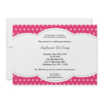 5x7 Girl Pink Polkadot Poke Birthday Invitation