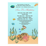 5x7 Girl Under the Sea  Birthday Party Invitation