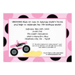 5x7 Girly 4x4 ATV Truck Birthday Party Invitation