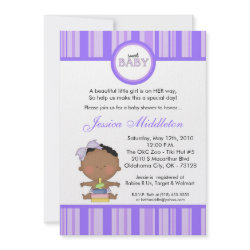 5x7 Girly African Baby Girl Baby Shower Invitation invitation