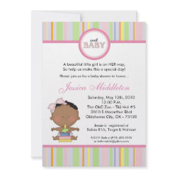 5x7 Girly African Baby Girl Baby Shower Invitation invitation