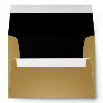 5x7 Gold Outside Black Inside Envelope